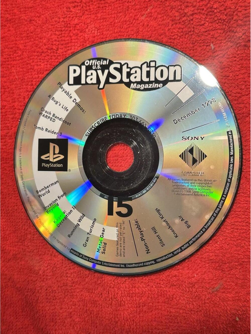 Official PlayStation Magazine Demo Disc # 15 December 1998 (Used, Disc Only)